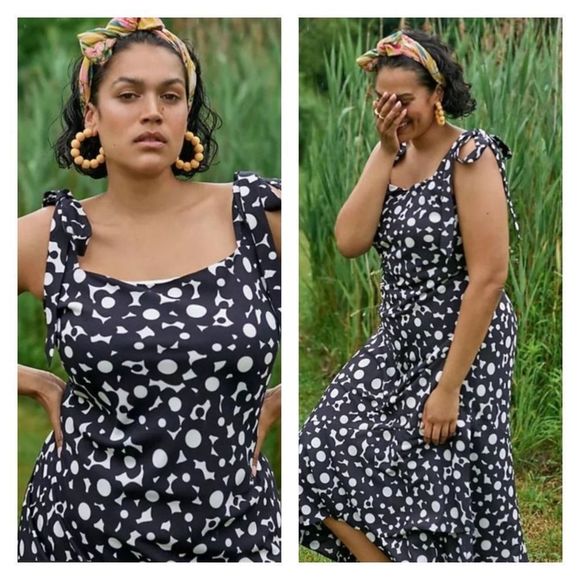 Anthropologie Dresses & Skirts - Anthropologie shoulder tie midi Dress